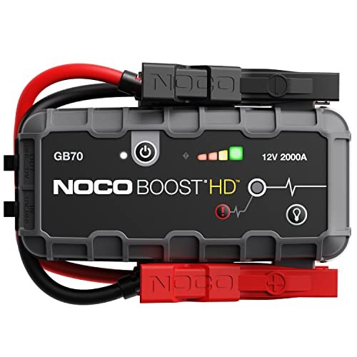 NOCO Boost HD GB70 2000 Amp 12-Volt UltraSafe Lithium Jump Starter Box, Car Battery Booster Pack, Portable Power Bank Charger, and Jumper Cables for up to 8-Liter Gasoline and 6-Liter Diesel Engines