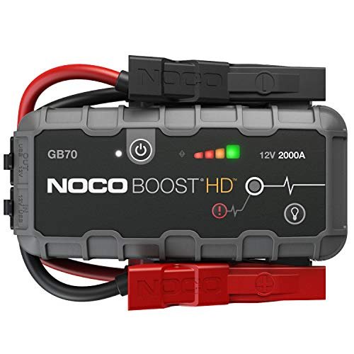 NOCO Boost HD GB70 2000 Amp 12-Volt UltraSafe Lithium Jump Starter Box, Car Battery Booster Pack, Portable Power Bank Charger, and Jumper Cables For Up To 8-Liter Gasoline and 6-Liter Diesel Engines