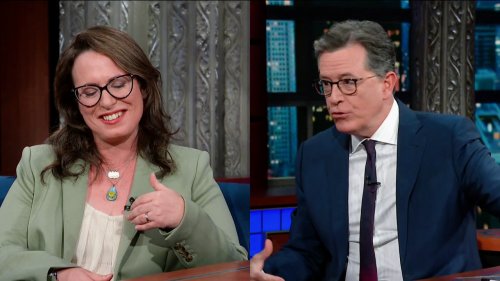 WATCH: Maggie Haberman Fights Laughter as Stephen Colbert Roasts Trump During Interview