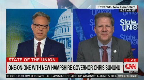 Jake Tapper Confronts GOP Gov. Sununu About DeSantis Saying He’ll Consider Jan. 6 Pardons, Including Trump: Is That ‘Disqualifying?’