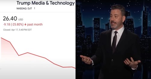 Kimmel Bites Back at ‘Ranta Claus’ Trump After Oscars Ratings Dig By Showing Plummeting Truth Social Stock
