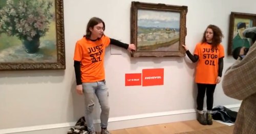 Climate Activists Glue Themselves to Van Gogh Painting for Protest: ‘We Don’t Want to Be Doing This’