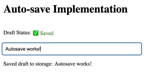 Implement Auto-save with JavaScript