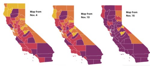 Coronavirus map: Here’s what tier each county in California is on Nov. 16