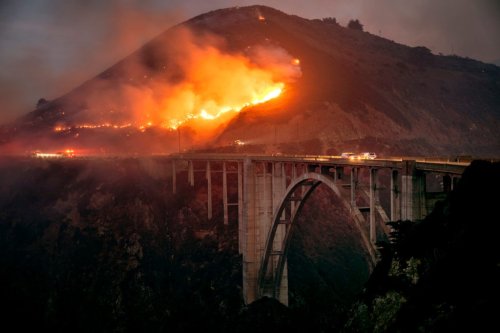 Rare, ‘terrifying’ winter Big Sur fire burns down to iconic Highway 1 bridge