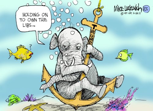 Cartoons: Trump highlights GOP unity, election lies at CPAC