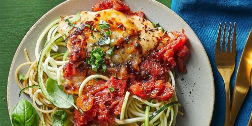 Balsamic Chicken Pasta Bake with Zucchini Noodles