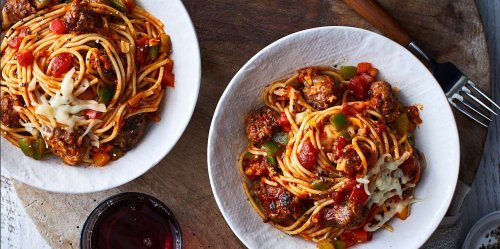 Slow-Cooker Four-Cheese Spaghetti with Italian Sausage