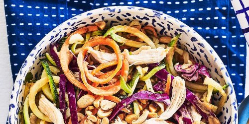 Peanut Zucchini Noodle Salad with Chicken