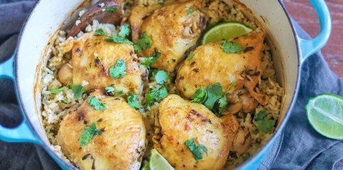 One-Pot Cilantro Lime Chicken Thighs and Rice