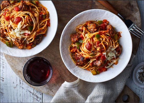 Slow-Cooker Four-Cheese Spaghetti with Italian Sausage