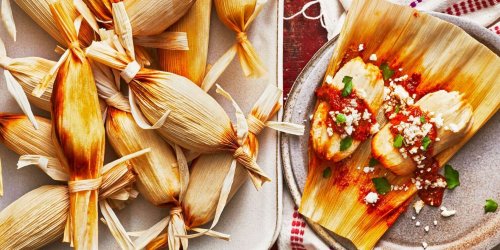 Chicken Tamales with Roasted Tomato-and-Dried Chile Sauce