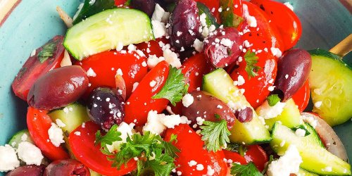 Cucumber, Tomato & Feta Salad with Balsamic Dressing