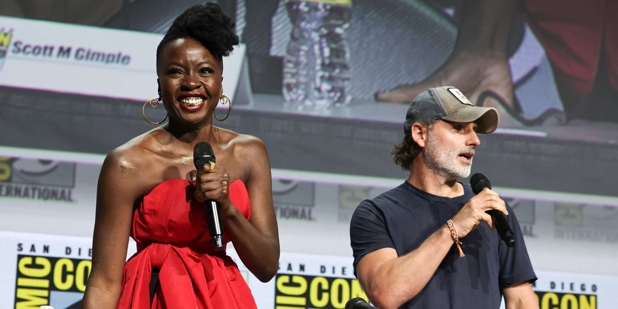 Andrew Lincoln and Danai Gurira crash The Walking Dead Comic-Con panel with Rick and Michonne news