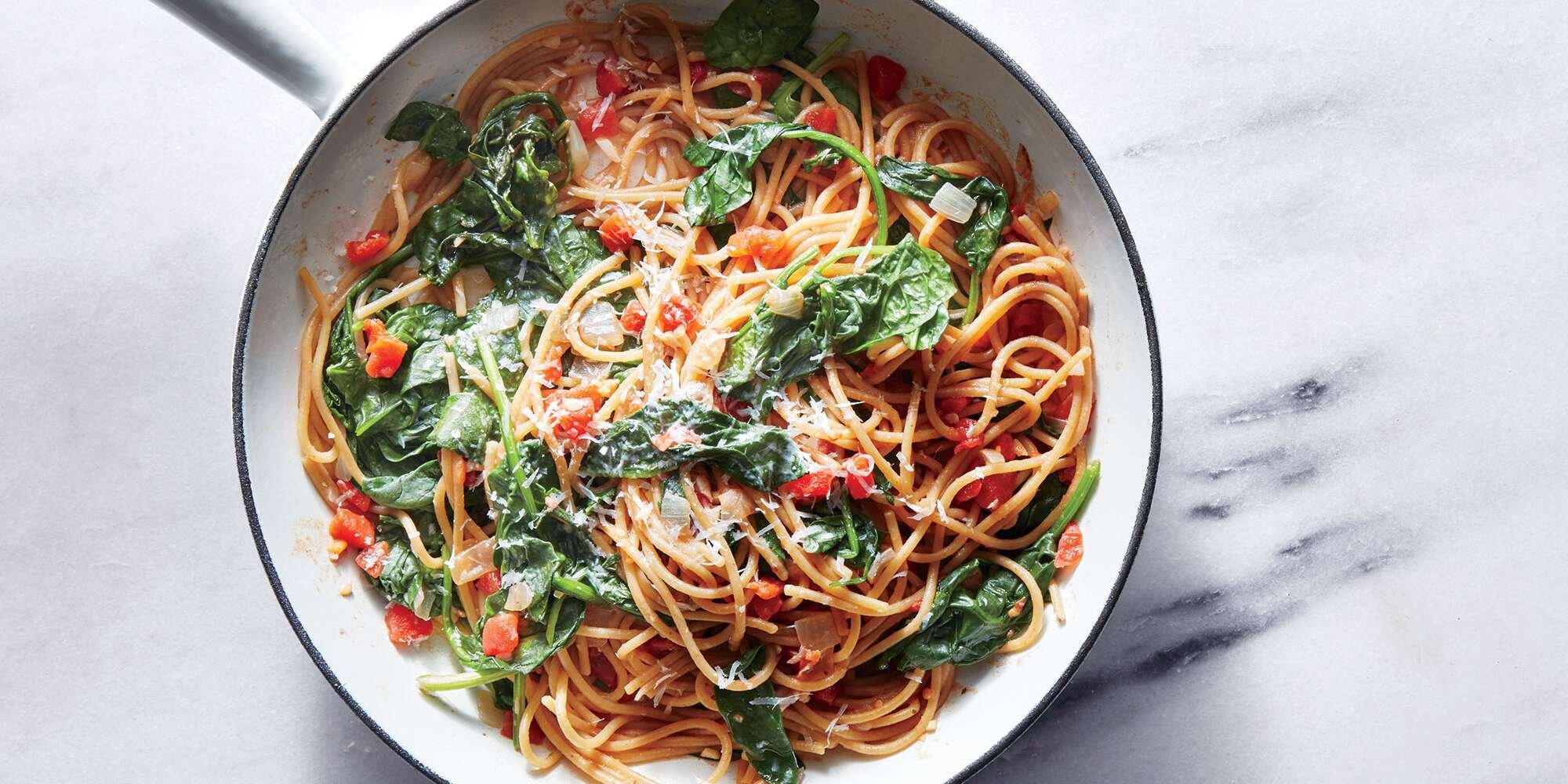One-Pot Pasta with Spinach and Tomatoes Recipe