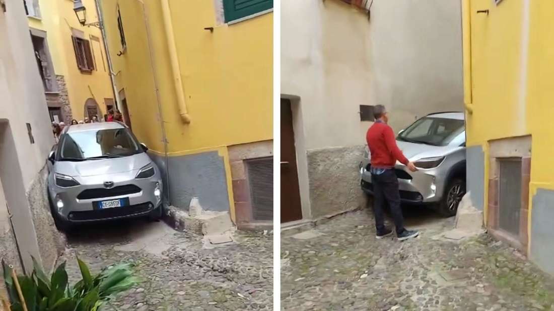 Video zeigt Straßen-Falle in Italien – Passanten versuchen noch, Autofahrern zu helfen