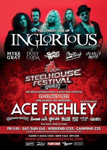 Steelhouse Festival 2022 / Inglorious to headline the Friday night | MetalTalk
