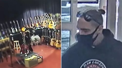 La police recherche un homme qui a volé une guitare d'une valeur de 8 000 dollars en l'enfonçant dans son pantalon