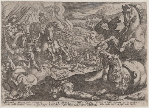 Plate 12: Joshua Mutilates his Enemies' Horses, from "The Battles of the Old Testament"
