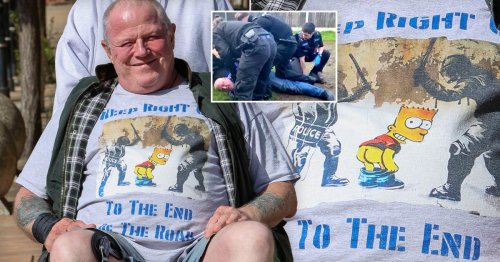 Terminally ill man who mooned speed camera arrives at court wearing Bart Simpson t-shirt