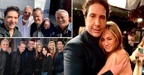David Schwimmer cuddles Jennifer Aniston in backstage snap from Friends reunion after confirming ‘major crush’ on co-star