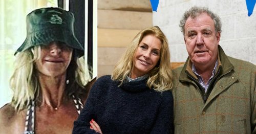 Jeremy Clarkson enlists girlfriend to model Diddly Squat Farm hat and it looks great with swimwear