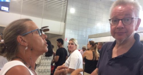 Michael Gove confronted by anti-Brexit holidaymaker delayed for 30 hours