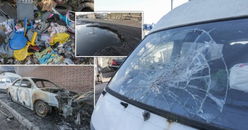 UK’s ‘most neglected street’ is littered with burnt-out cars and 10ft potholes