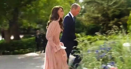 Kate Middleton thinks pink again in Elie Saab gown at royal wedding in Jordan