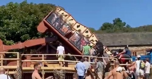 Ride collapses at UK’s oldest theme park with children onboard