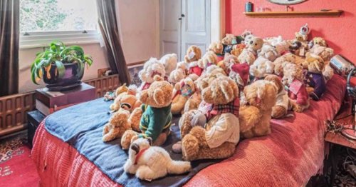 Property for sale filled with an army of teddies baffles house hunters