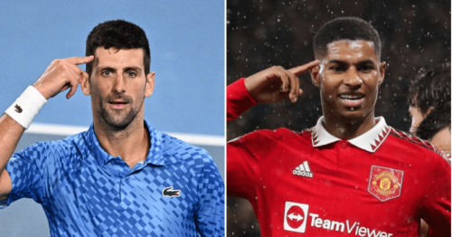 Marcus Rashford sends ‘GOAT’ message to Novak Djokovic as tennis star appears to copy his celebration