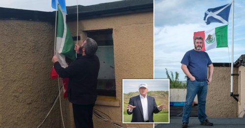 Scottish golf club owner’s neighbour lowers Mexican flag after four-year protest