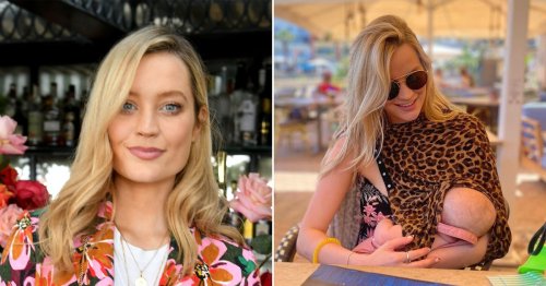 Laura Whitmore breastfeeds baby daughter in rare photo to raise awareness: ‘Hope my t**s out doesn’t offend you’