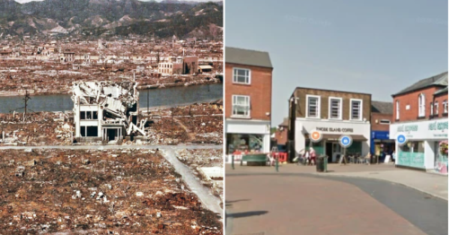 Crewe compared to Hiroshima because there’s a building site in the town centre