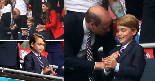 Prince George cheers on England at his first ever international match