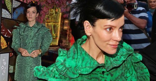 Lily Allen gorgeous in green as she attends exclusive London restaurant opening after hitting back at critics