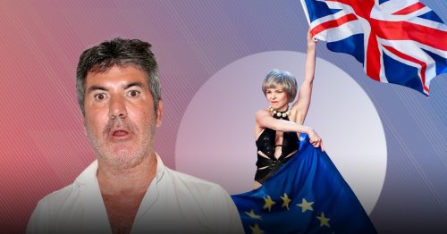 ‘Theresa May’ strips and twirls EU flag during Britain’s Got Talent audition – and Simon Cowell’s face is priceless