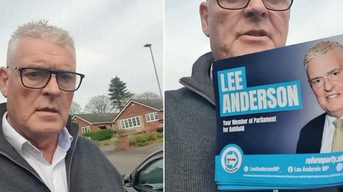 Lee Anderson waves campaign leaflets without noticing embarrassing error