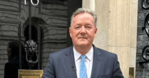 Piers Morgan stands outside Number 10 after grilling Rishi Sunak in PM’s ‘longest interview ever’