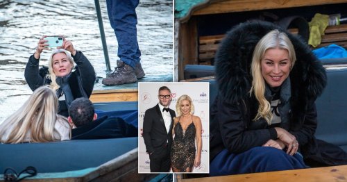 Denise Van Outen all smiles as she enjoys boat ride with friends after Eddie Boxshall split