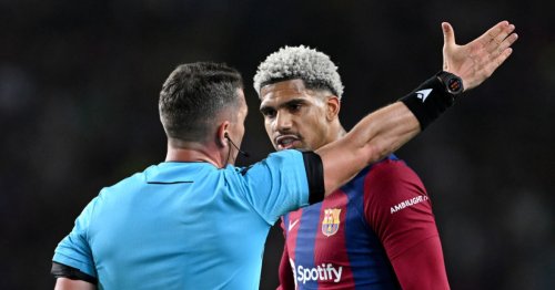 Ronald Araujo issues public apology after getting sent off in Barcelona’s Champions League defeat to PSG