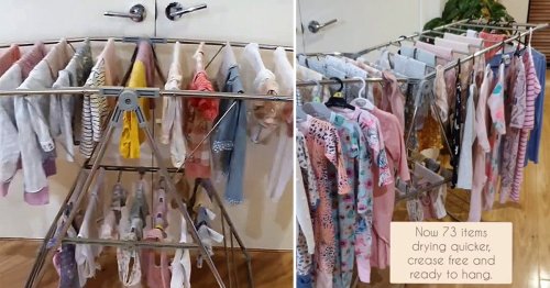 Mum reveals simple trick to double drying space for clothes