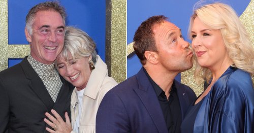 Emma Thompson cuddles husband while Stephen Graham puckers up to wife Hannah Walters at Matilda The Musical premiere