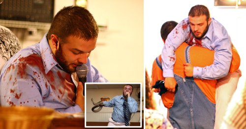 Son of pastor killed by snake during sermon is bitten by deadly snake during sermon