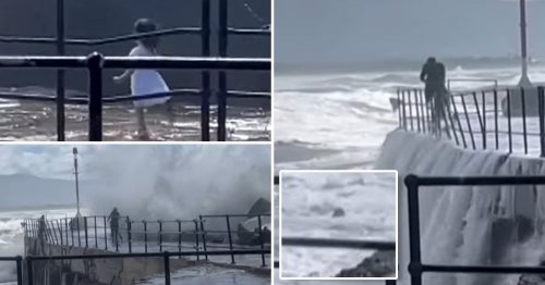 Shocking moment toddler is ‘swept away’ by huge wave