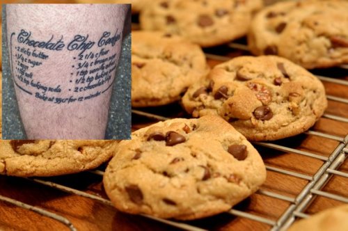 Man ensures he never loses his favourite chocolate chip cookie recipe by getting it tattooed on his leg