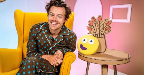 Harry Styles grins in polka dot pyjamas and yellow nail varnish in first look at CBeebies Bedtime Stories appearance