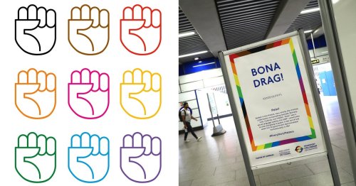 Posters with messages written in secret LGBT language pop up in Tube stations