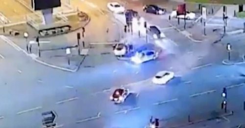 Drunk driver crashes Maserati into traffic lights right in front of police